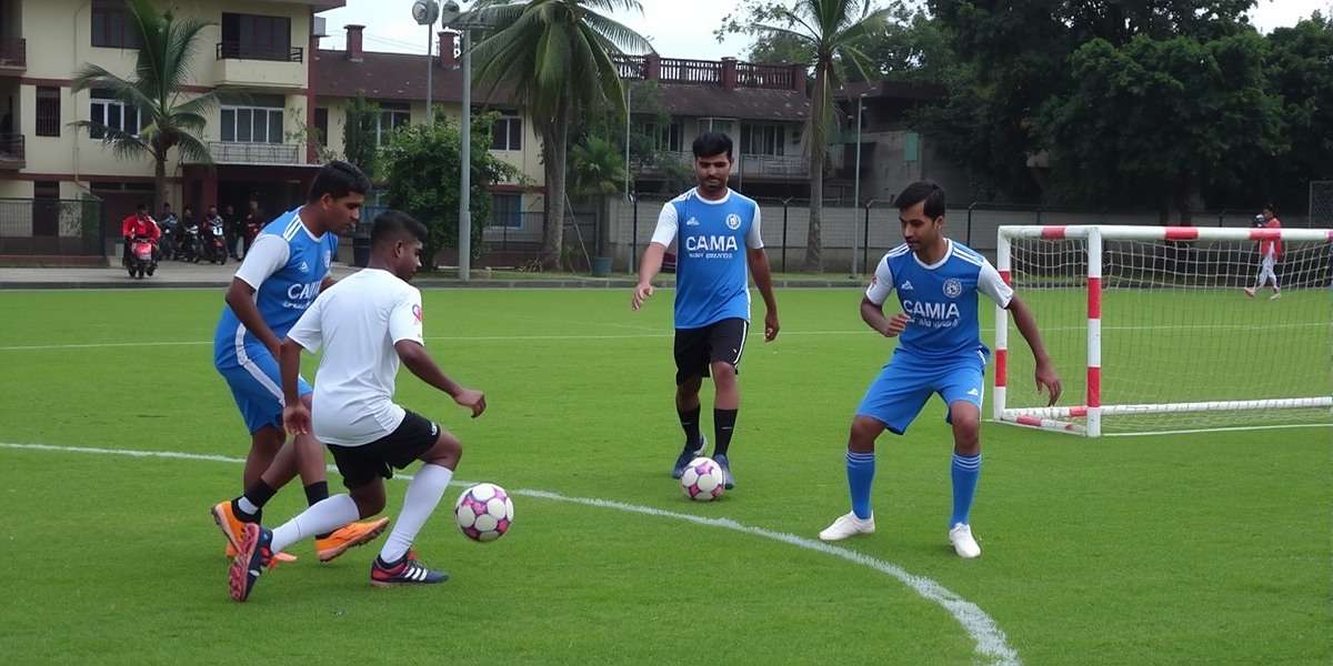 Hindi Football League community meetup in Kolkata with players competing in a tournament